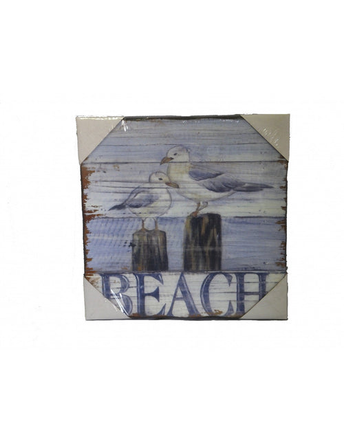 MONTEMAGGI STAMPA SU LEGNO BAY BEACH BIANCO