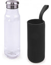 BOTTIGLIA IN VETRO CON CUSTODIA NERA 550 ML 6,5X6,5X24,5 CM