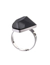 ANELLO REGOLABILE IN METALLO RODIATO CON CRISTALLO