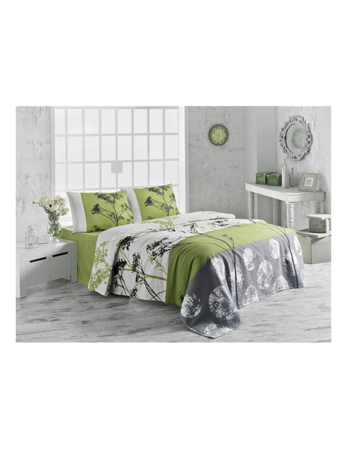 Belezza Verde Copriletto leggero in cotone Victoria 260 x 220 cm