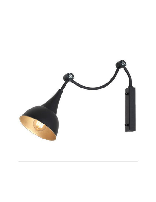 LAMPADA DA PARETE IN METALLO CHARA NERO 38X17X25 CM