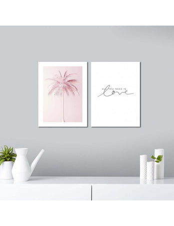 Alpha Wall Set di 2 quadri decorativi "All you need is Love" 30x40 cm