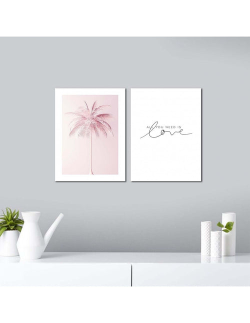 Alpha Wall Set di 2 quadri decorativi All you need is Love 30x40 cm