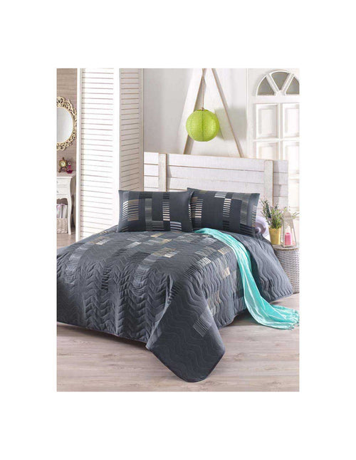 Eponj Home Copriletto Trapuntato Double Trace Antracite 200x250 cm