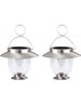 SET 2 LANTERNE SOLARI LED ARGENTO 16,5X16,5X22,5 CM