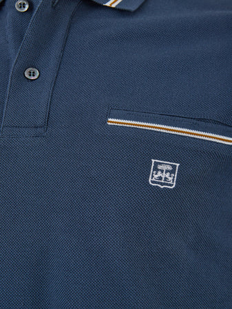 Corneliani Polo in Piquet Blu da uomo