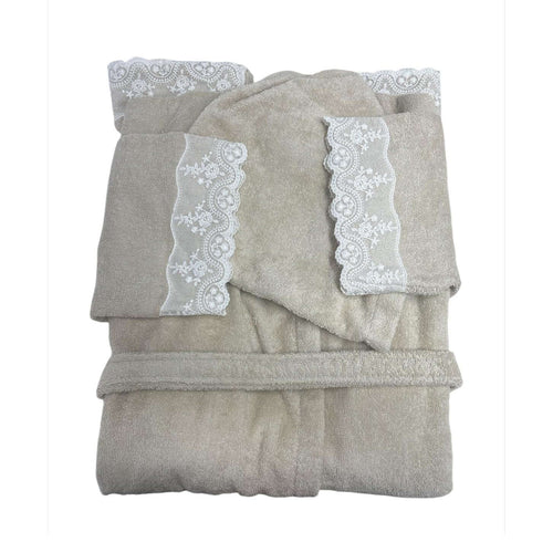 Accappatoio David Giselle con Cappuccio e Bordi Jacquard