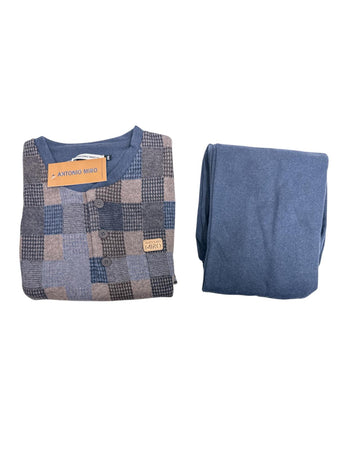 Pigiama Uomo Antonio Miró 63185 – Autunno/Inverno – Modello Serafino in Punto Milano