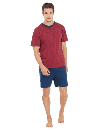 Ragno Pigiama da Uomo 3 Pezzi Maniche Corte U445NT S30 - Passarelli Biancheria