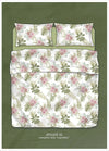 Completo lenzuola Randi Atelier 35 in cotone percalle, con federe 4 volani, sostenibilità ed eleganza Made in Italy