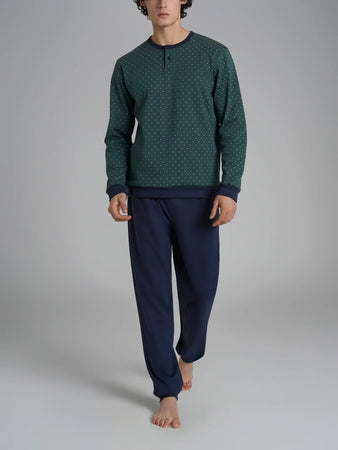 Ragno Pigiama Serafino in Caldo Cotone da Uomo U956N1 2511S48