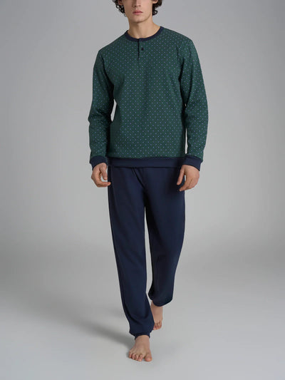 Ragno Pigiama Serafino in Caldo Cotone da Uomo U956N1 2511S48