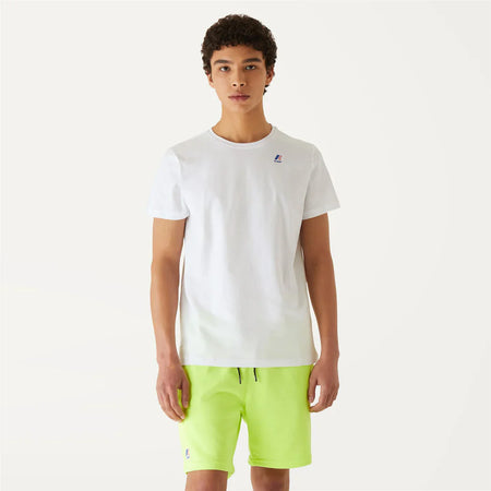K-WAY T-Shirt unisex in Cotone Pieghevole Unisex Grigia e Bianca con Logo - Le vrai Edouard