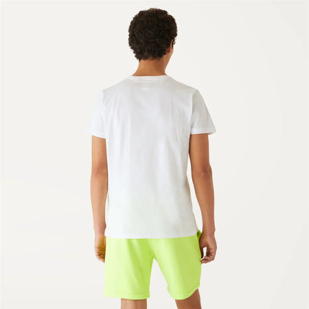 K-WAY T-Shirt unisex in Cotone Pieghevole Unisex Grigia e Bianca con Logo - Le vrai Edouard