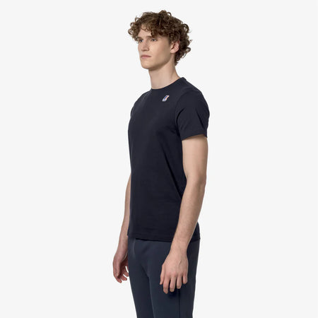 K-WAY T-Shirt unisex in Cotone Pieghevole Unisex blu con Logo - Le vrai Edouard