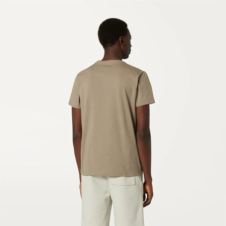 K-WAY T-Shirt unisex in Cotone Pieghevole Unisex beige con Logo - Le vrai Edouard