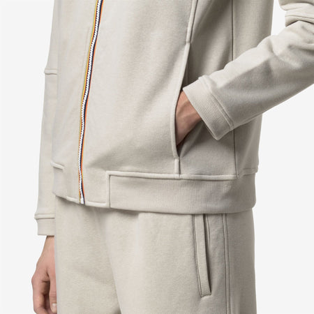 K-Way Prosper Felpa Unisex con Cappuccio Full Zip Poly Cotton K1126HW beige