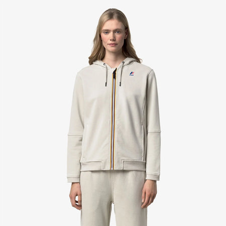 K-Way Prosper Felpa Unisex con Cappuccio Full Zip Poly Cotton K1126HW beige