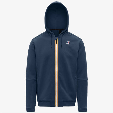 K-Way Prosper Felpa Unisex con Cappuccio Full Zip Poly Cotton K1126HW B67 Colore Blue insignia