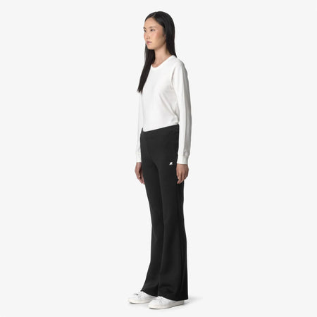 K-WAY Pantaloni donna Sportivi Flare Nero Grigio per Attività Ricreative Calde