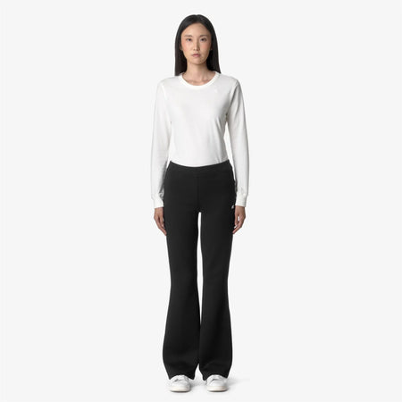 K-WAY Pantaloni donna Sportivi Flare Nero Grigio per Attività Ricreative Calde