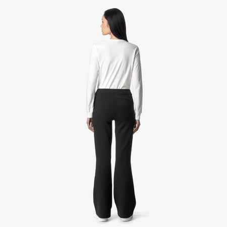 K-WAY Pantaloni donna Sportivi Flare Nero Grigio per Attività Ricreative Calde