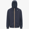 K-WAY Giacca felpa uomo in pile da uomo blu avio con cappuccio regolabile