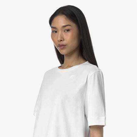 K-WAY T-Shirt donna Casual in Cotone Donna Grigia e Bianca per Uso Quotidiano