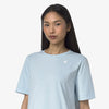 K-WAY T-Shirt donna in Cotone Donna A Taglio Boxy Blu Baby per Uso Quotidiano