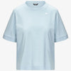 K-WAY T-Shirt donna in Cotone Donna A Taglio Boxy Blu Baby per Uso Quotidiano