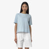 K-WAY T-Shirt donna in Cotone Donna A Taglio Boxy Blu Baby per Uso Quotidiano
