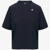 K-WAY T-Shirt donna in Cotone Donna A Taglio Boxy Blu Baby per Uso Quotidiano