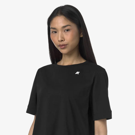 K-WAY T-Shirt donna in Cotone Donna A Taglio Boxy black per Uso Quotidiano