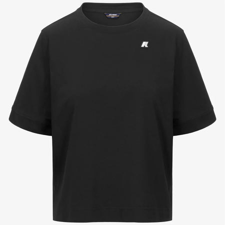 K-WAY T-Shirt donna in Cotone Donna A Taglio Boxy black per Uso Quotidiano