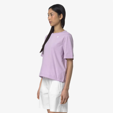 K-WAY T-Shirt donna in Cotone Donna A Taglio Boxy violet per Uso Quotidiano