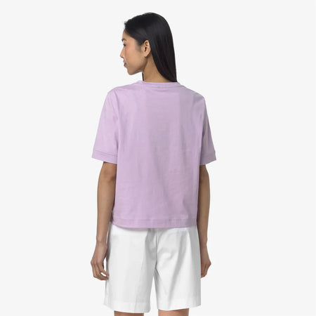 K-WAY T-Shirt donna in Cotone Donna A Taglio Boxy violet per Uso Quotidiano