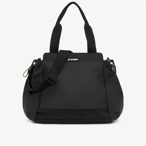 K-Way Aisy Shopping Bag borsa Donna Nera Impermeabile in Nylon Ripstop con Zip e Tasche 30x32x18 cm