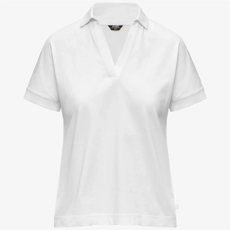 K-Way T-shirt polo donna Iselie in cotone bianca regular fit