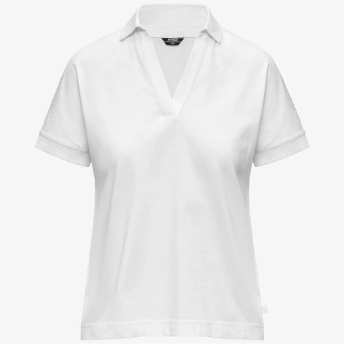 K-Way T-shirt polo donna Iselie in cotone bianca regular fit