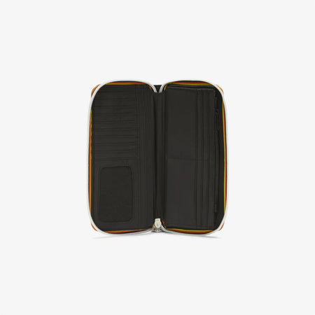 K-Way Fluy Portafoglio Unisex K6116IW USY Impermeabile con Zip 3 Lati Nero Grigio 10x20 cm