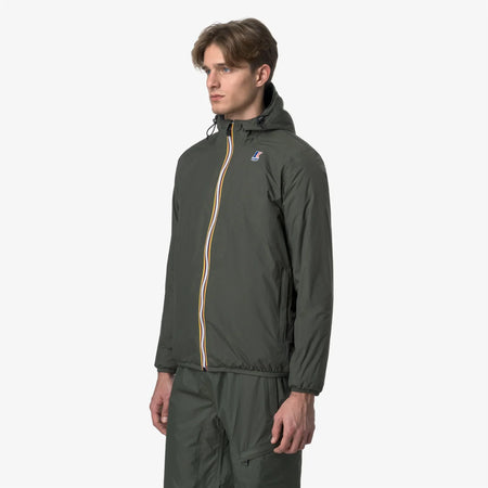 K-WAY Giubbino Uomo Intermedia Calda Unisex Verde Scuro con Materiali Riciclati K61273W