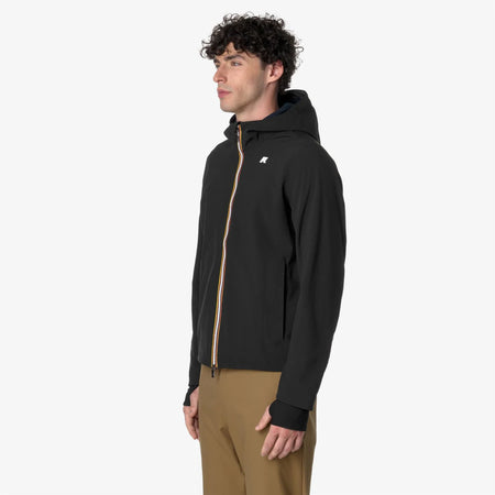 K-WAY Jacko Bonded giacca corta uomo impermeabile con pile nero blu