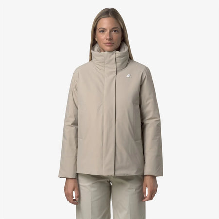 K-WAY Marletta st Warm Giacca Corto Calda beige Grigia con Aperture Regolabili K7125KW XP2