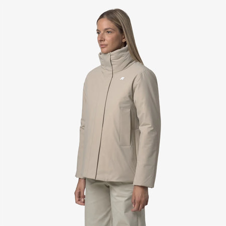 K-WAY Marletta st Warm Giacca Corto Calda beige Grigia con Aperture Regolabili K7125KW XP2