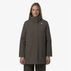 K-WAY Marla Capospalla donna calda di media lunghezza con cappuccio da donna, colore oliva nero. K7125LW XRG