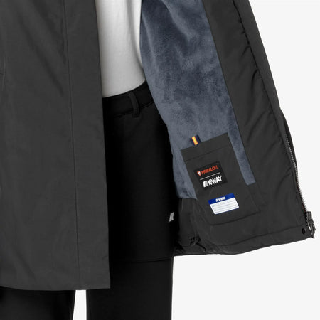 K-Way Sophie Soft Touch Marmotta giacca donna media lunghezza black blue