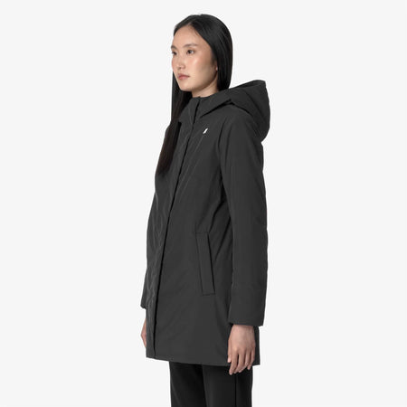K-Way Sophie Soft Touch Marmotta giacca donna media lunghezza black blue