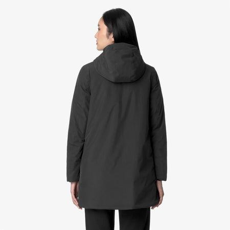 K-Way Sophie Soft Touch Marmotta giacca donna media lunghezza black blue