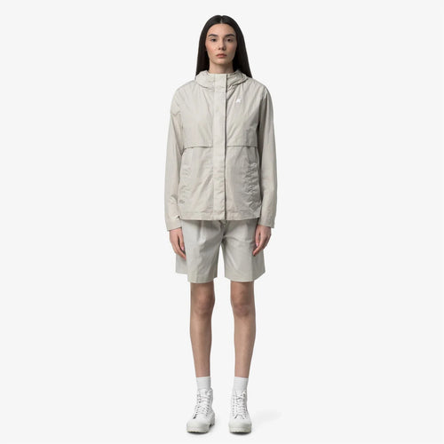 K-Way Sophile Giacca Antipioggia Donna Lucida Media Lunghezza Primavera Estate Beige K71432W_634
