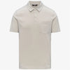 Polo uomo K-Way Vanoine beige slim fit in cotone stretch manica corta